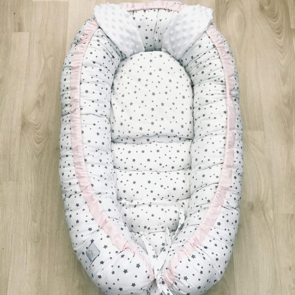 babynest-weiß-rosa-sterne-handmade-bebe-nina-design-sendoro-shop