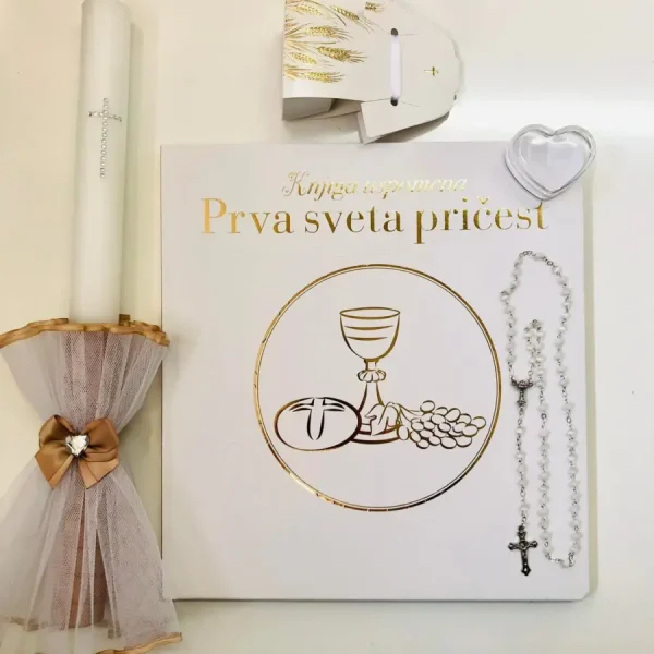 Knjiga uspomena za prvu pričest personalizirana poklon sendoro shop