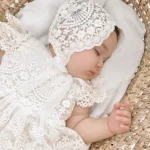 Baby Festkleid Arleta kurzarm, beige Farbe