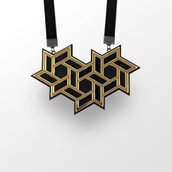FLO 3flowers Necklace Halskette gold schwarz